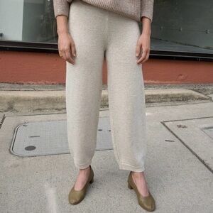 Micaela Greg Wool Tapered Sweatpants Size Large Cream